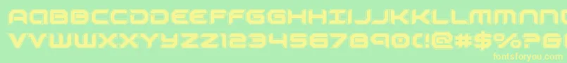 robotauracad-Schriftart – Gelbe Schriften auf grünem Hintergrund