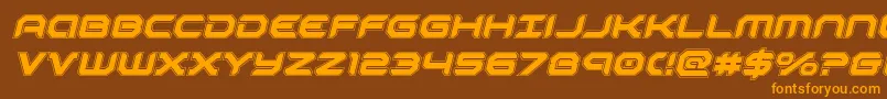 robotauracadital-fontti – oranssit fontit ruskealla taustalla