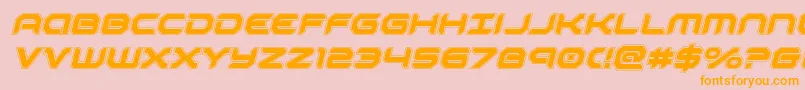 robotauracadital-fontti – oranssit fontit vaaleanpunaisella taustalla