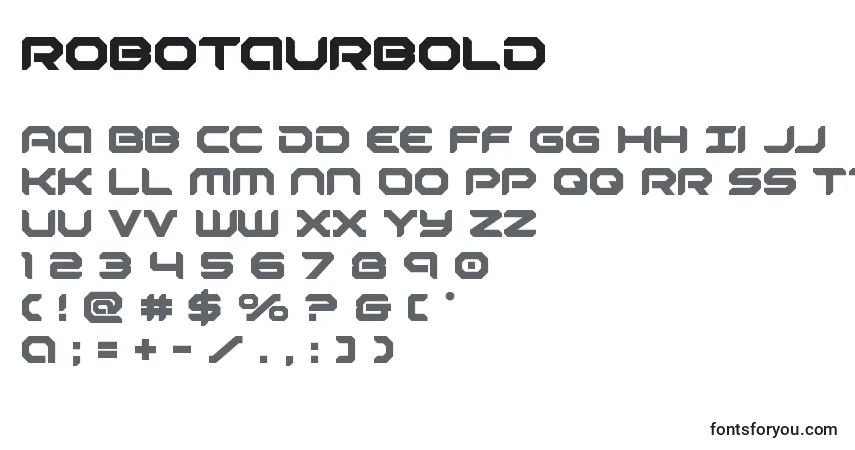 Schriftart Robotaurbold – Alphabet, Zahlen, spezielle Symbole