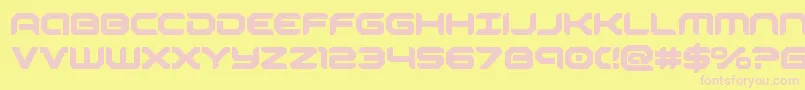 robotaurbold-Schriftart – Rosa Schriften auf gelbem Hintergrund