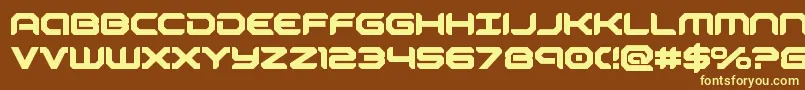 robotaurbold-fontti – keltaiset fontit ruskealla taustalla