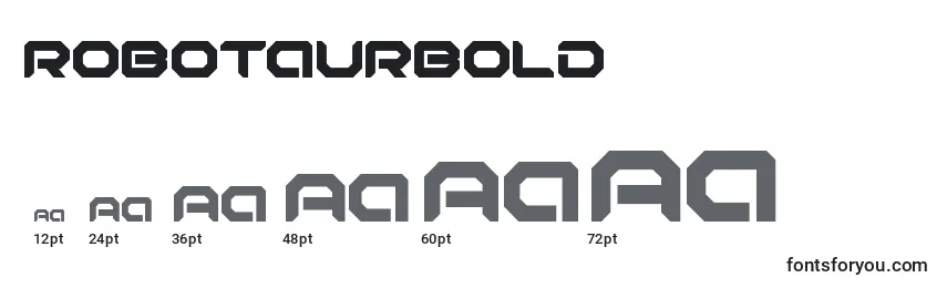 Размеры шрифта Robotaurbold