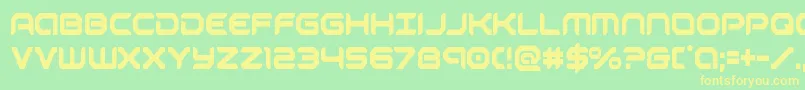 robotaurcond-Schriftart – Gelbe Schriften auf grünem Hintergrund