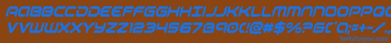 robotaurcondital-Schriftart – Blaue Schriften auf braunem Hintergrund