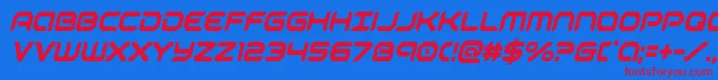 robotaurcondital Font – Red Fonts on Blue Background