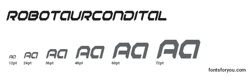 Robotaurcondital Font Sizes