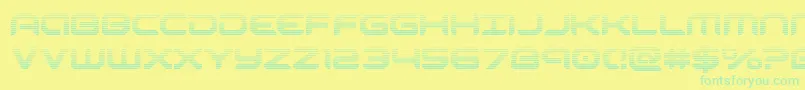 robotaurgrad Font – Green Fonts on Yellow Background