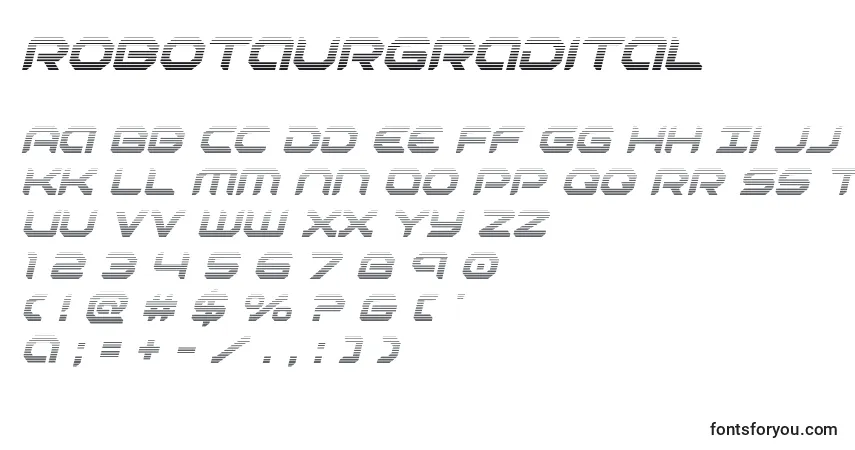 A fonte Robotaurgradital – alfabeto, números, caracteres especiais