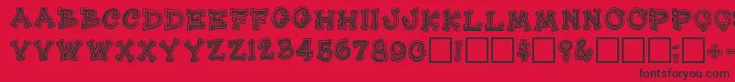 Heehaw Font – Black Fonts on Red Background