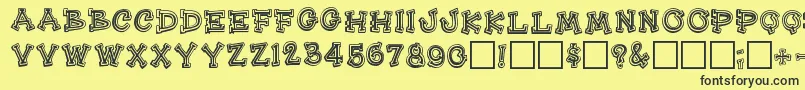 Heehaw Font – Black Fonts on Yellow Background