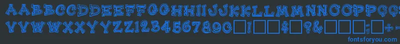 Heehaw Font – Blue Fonts on Black Background