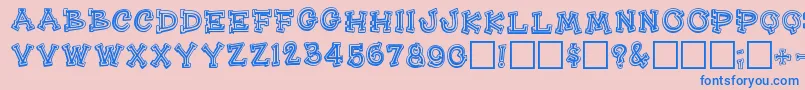 Heehaw Font – Blue Fonts on Pink Background