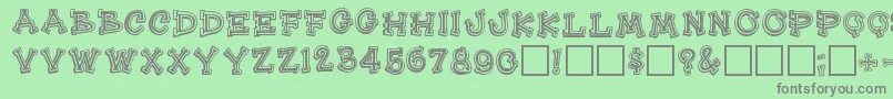 フォントHeehaw – 緑の背景に灰色の文字