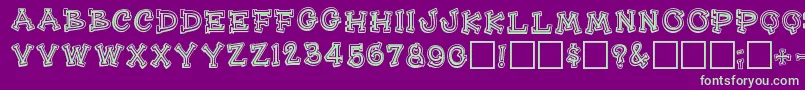 Heehaw Font – Green Fonts on Purple Background