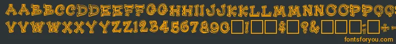 Heehaw-Schriftart – Orangefarbene Schriften auf schwarzem Hintergrund