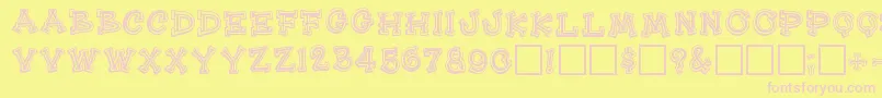 Heehaw Font – Pink Fonts on Yellow Background