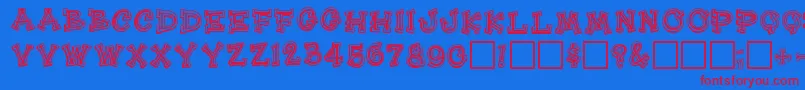 Heehaw Font – Red Fonts on Blue Background