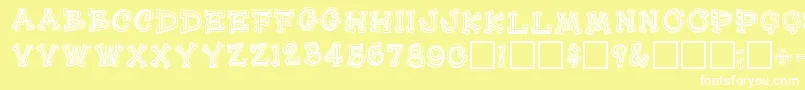 Heehaw Font – White Fonts on Yellow Background