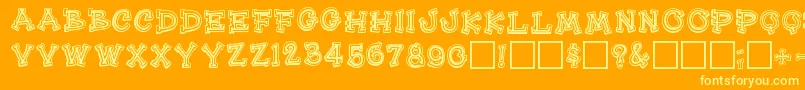 Heehaw Font – Yellow Fonts on Orange Background
