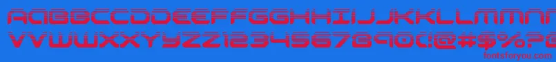 robotaurhalf-fontti – punaiset fontit sinisellä taustalla
