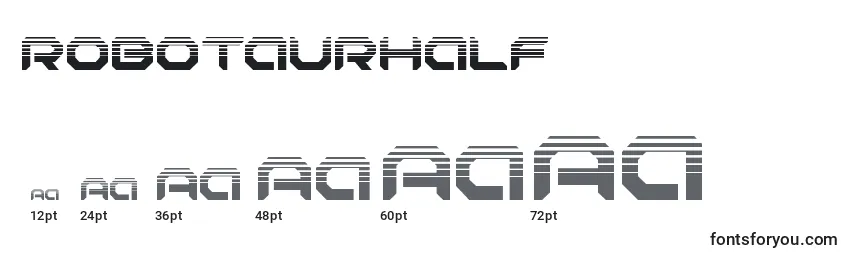 Размеры шрифта Robotaurhalf