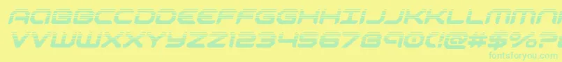 robotaurhalfital Font – Green Fonts on Yellow Background
