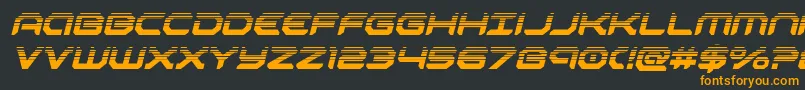 robotaurhalfital-fontti – oranssit fontit mustalla taustalla