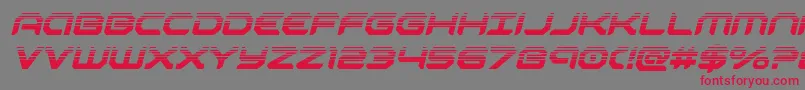 フォントrobotaurhalfital – 赤い文字の灰色の背景