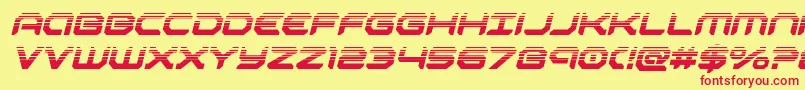 robotaurhalfital-Schriftart – Rote Schriften auf gelbem Hintergrund