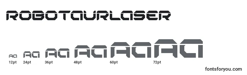 Размеры шрифта Robotaurlaser