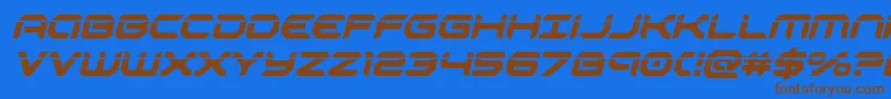 robotaurlaserital Font – Brown Fonts on Blue Background