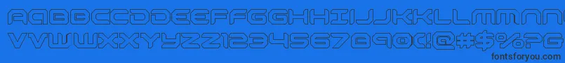 robotaurout Font – Black Fonts on Blue Background