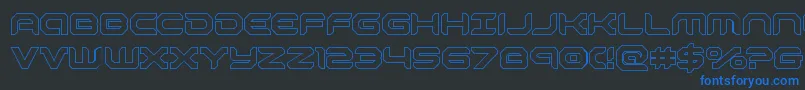 Fonte robotaurout – fontes azuis em um fundo preto