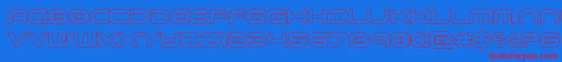 robotaurout Font – Red Fonts on Blue Background