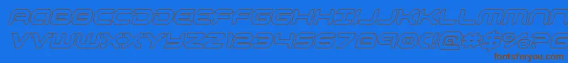 robotauroutital Font – Brown Fonts on Blue Background