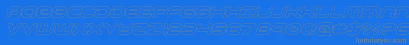 Weitere Informationen zur robotauroutital-Schriftart robotauroutital-Schriftart – Graue Schriften auf blauem Hintergrund