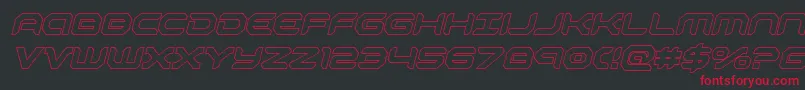 フォントrobotauroutital – 黒い背景に赤い文字