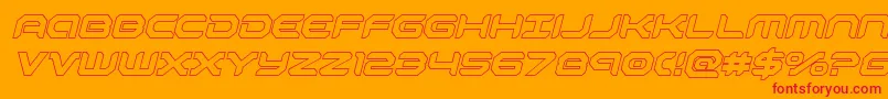 robotauroutital Font – Red Fonts on Orange Background