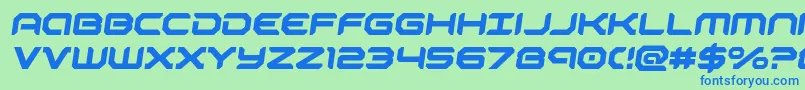 フォントrobotaursemital – 青い文字は緑の背景です。