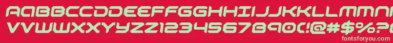 フォントrobotaursemital – 赤い背景に緑の文字