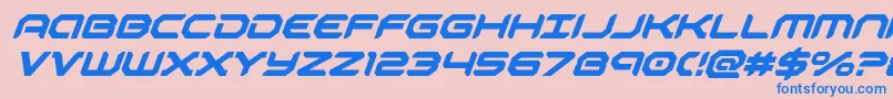robotaursuperital-Schriftart – Blaue Schriften auf rosa Hintergrund