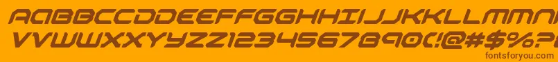 robotaursuperital-Schriftart – Braune Schriften auf orangefarbenem Hintergrund