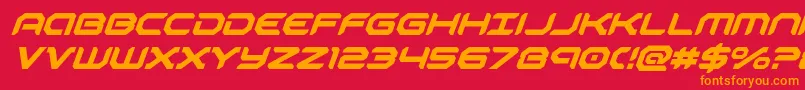 robotaursuperital Font – Orange Fonts on Red Background