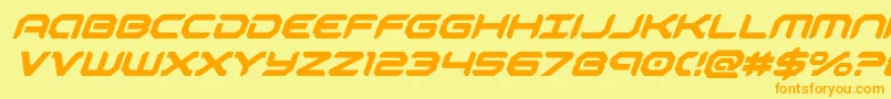 robotaursuperital-Schriftart – Orangefarbene Schriften auf gelbem Hintergrund