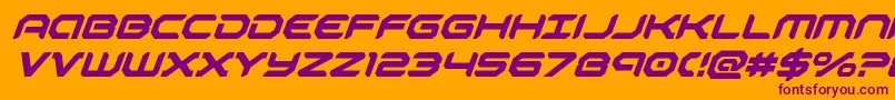 robotaursuperital Font – Purple Fonts on Orange Background