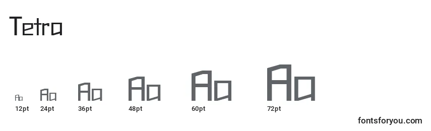 Размеры шрифта Tetra