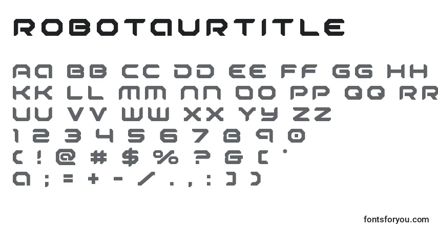 Robotaurtitle-fontti – aakkoset, numerot, erikoismerkit