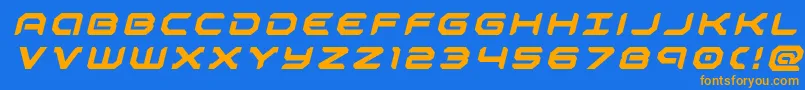 robotaurtitleital Font – Orange Fonts on Blue Background