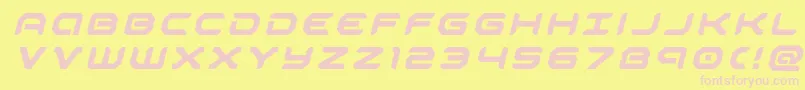 Fonte robotaurtitleital – fontes rosa em um fundo amarelo